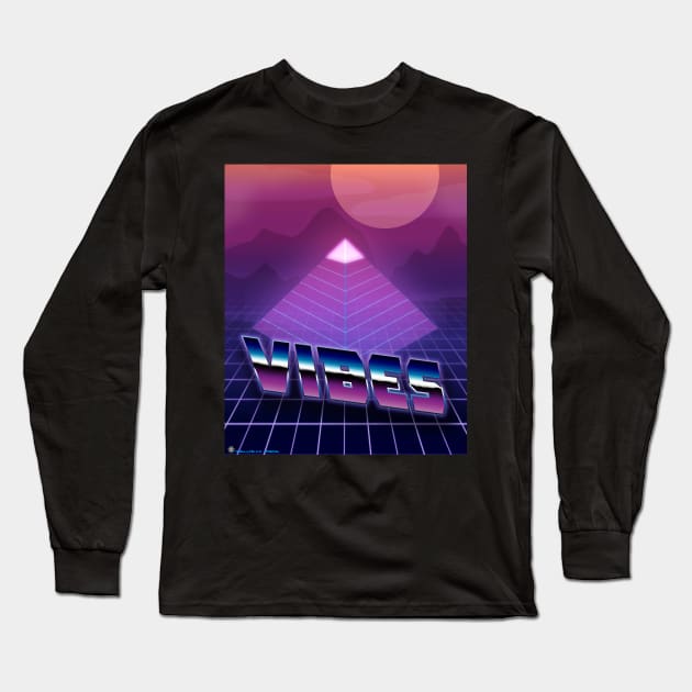 Outrun Vibes Long Sleeve T-Shirt by WallHaxx